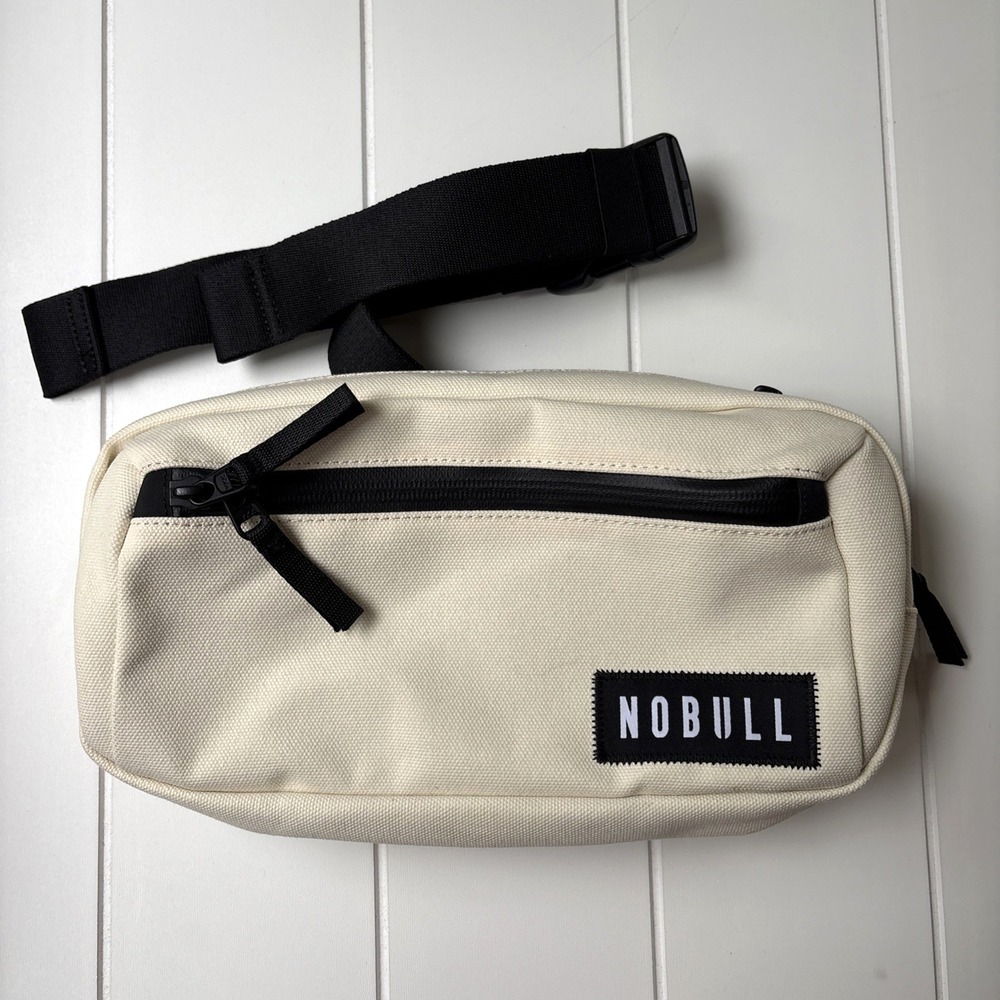 NOBULL Crossbody Bag Cream Canvas Belt Bag Adjustable Fanny Pack Travel Unisex